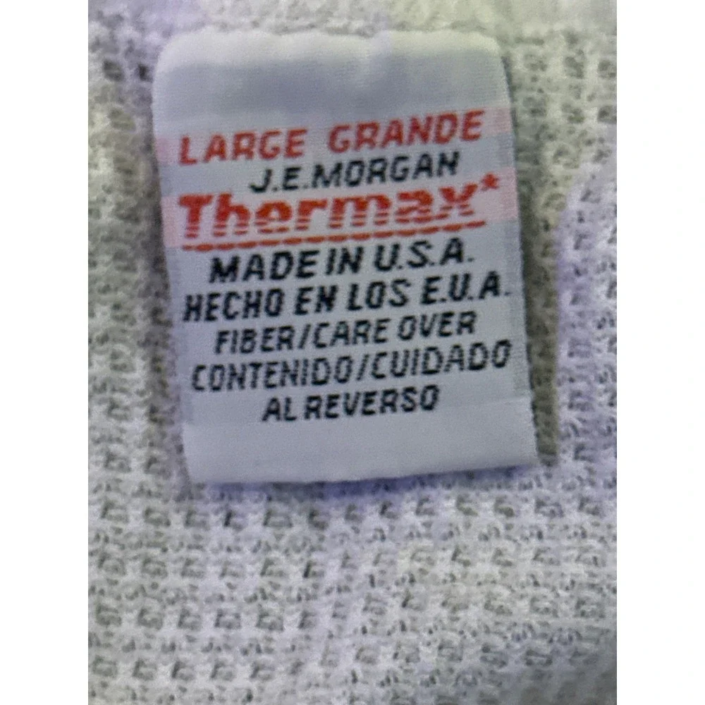 Vintage J.E. Morgan Thermax Waffle Knit Thermal Top Mens Large White Made in USA